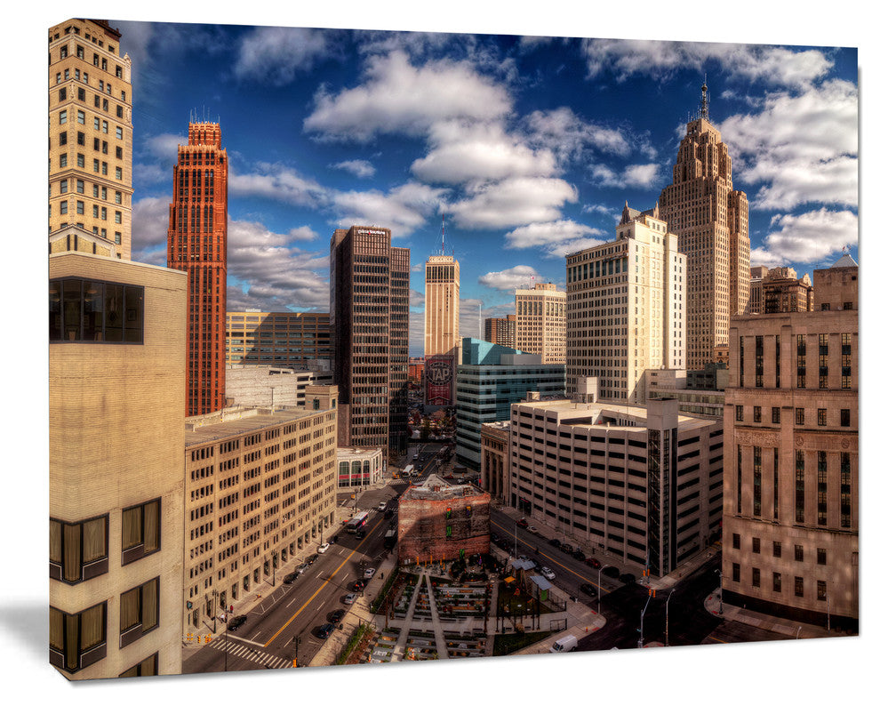 Amazing Urban City With Skyline, Extra Large Canvas Art Print, 20"x12"