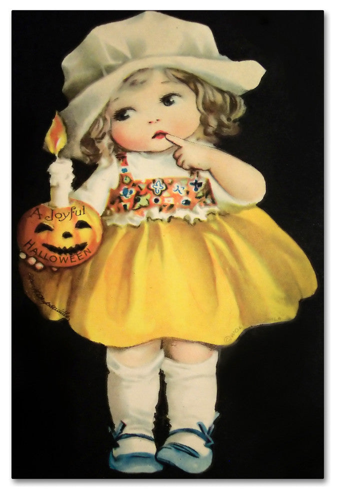 "Joyful Halloween Yellow Dress" by Vintage Apple Collection, Canvas Art