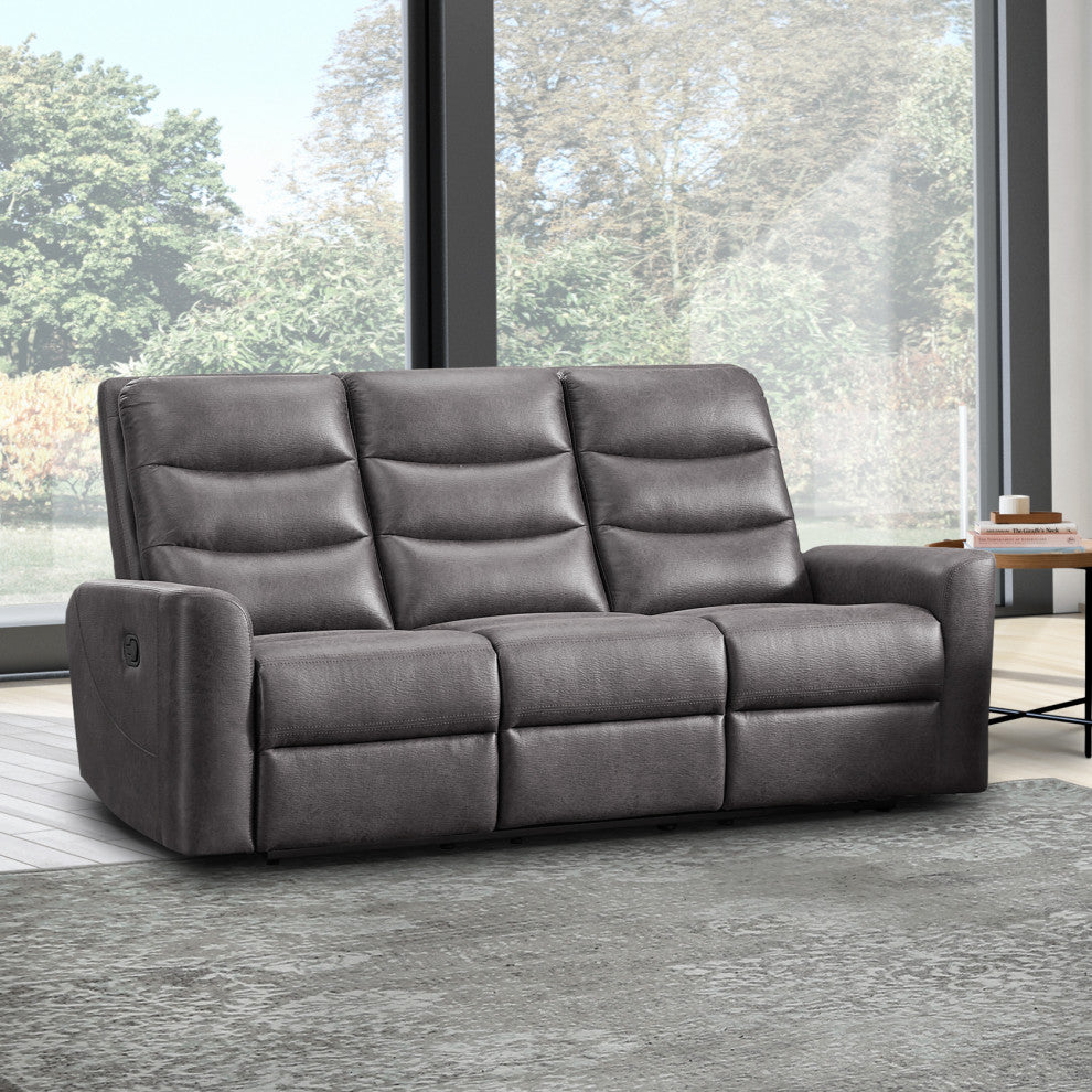 Bentley Fabric Manual Reclining Sofa, Gray