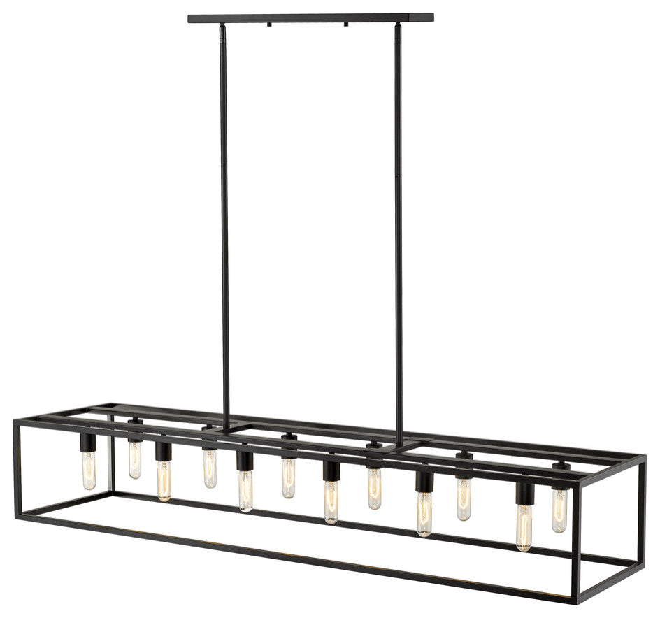 Cobar 12-Light Matte Black Island Pendant