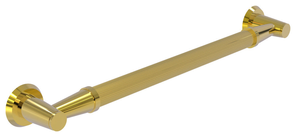 24" Reeded Grab Bar, Polished Brass