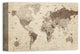 Distressed World Map Canvas Wall Art, 12"x18"