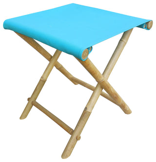 Foldable Bamboo Stool, Aqua