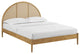 Odette Queen Arched Rattan Cane Platform Bed, Oak