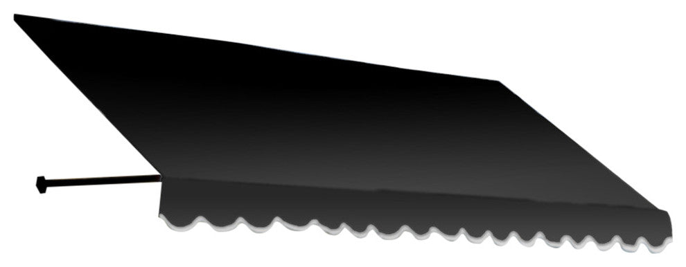 Awntech 6' Dallas Retro Acrylic Fabric Fixed Awning, Black