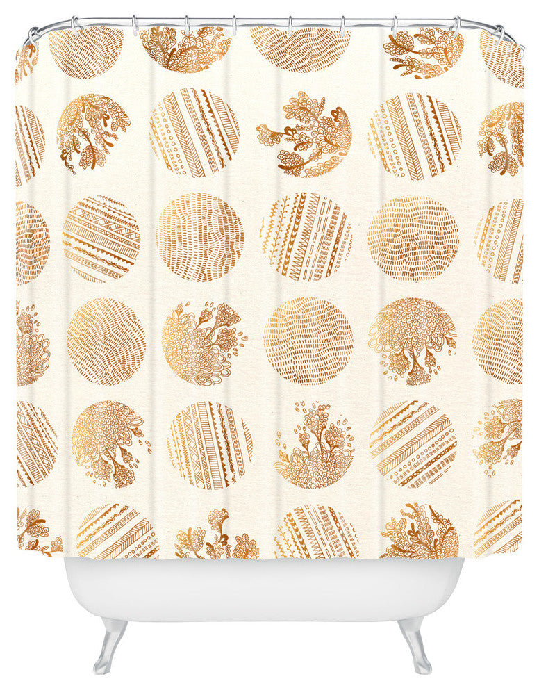 Iveta Abolina Vanilla Dot Shower Curtain, 72"x69"