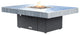 Rectangular Fire Pit Table, 48x36, Natural Gas, Brushed Alumiminum Top, Gray