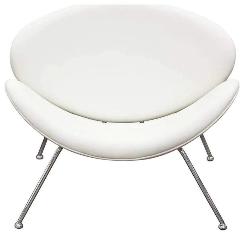 Benzara BM192121 Modern Leatherette Upholstered Accent Chair , Set of 2, White