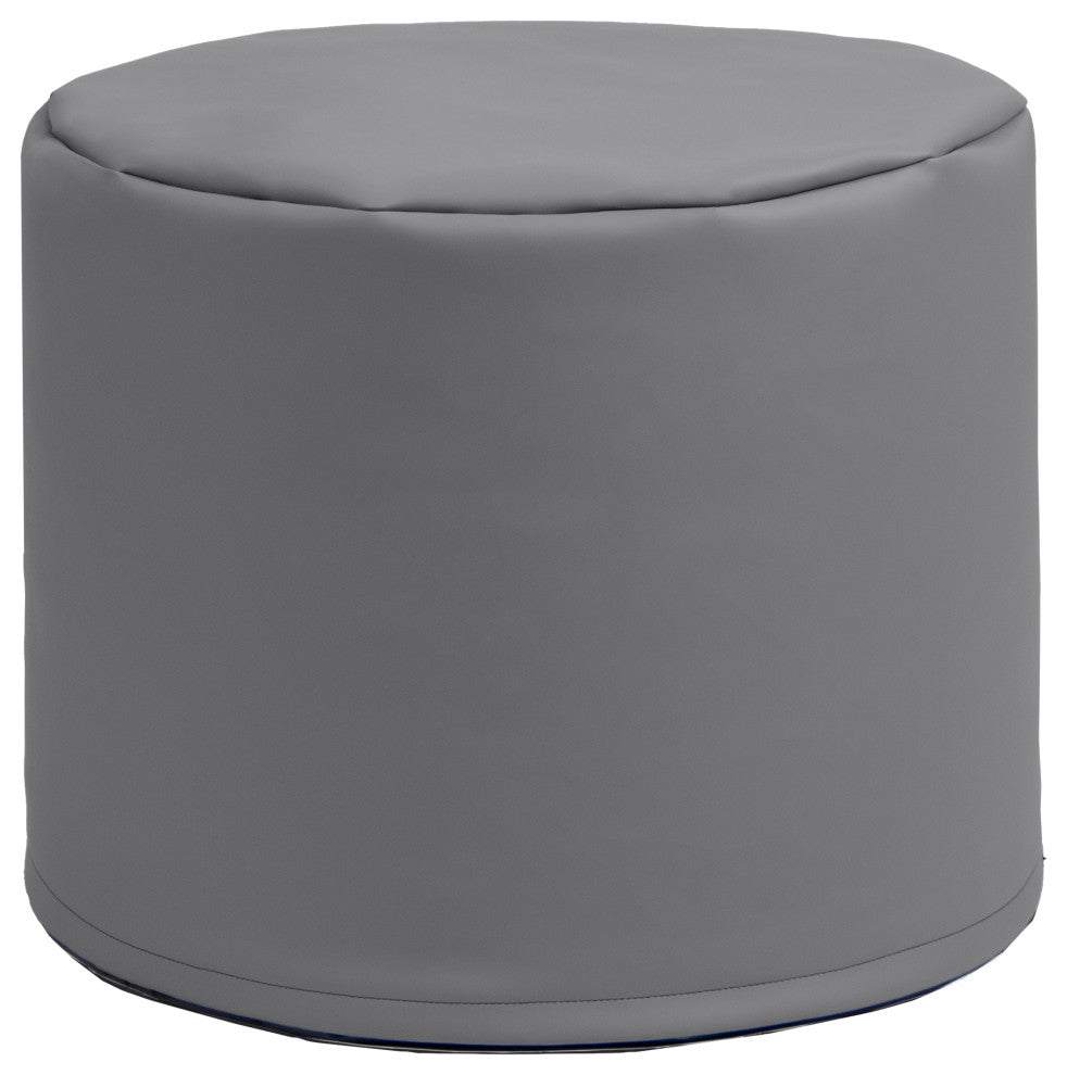 Jaxx Spring Modular Pouf Bean Bag Seat, Premium Vinyl - Charcoal