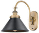 Innovations 918-1W-BB-M10-BK Briarcliff 1 Light 10" Sconce, Brushed Brass