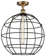 Lake Placid 1 16" Semi-Flush Mount Brushed Brass