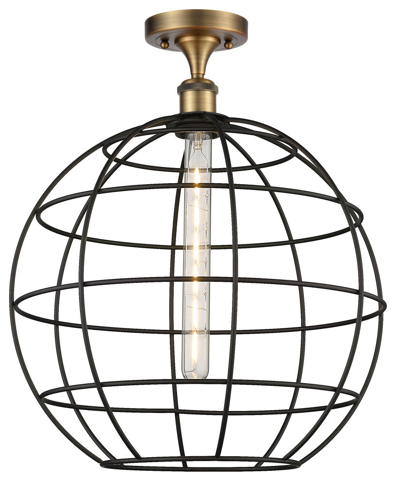 Lake Placid 1 16" Semi-Flush Mount Brushed Brass