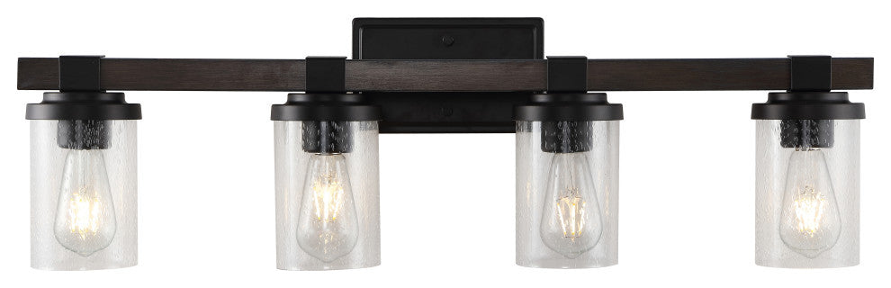 Bungalow Iron LED Vanity Light, Oil Rubbed Bronze, 4 Bulb