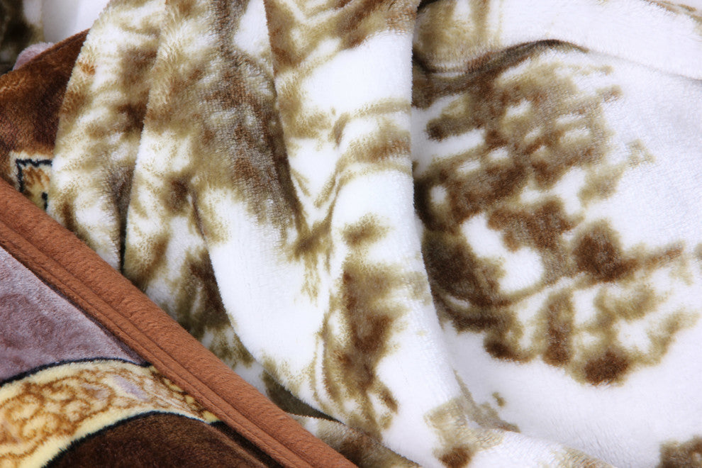 Twilight Reversible Fleece Flannel Blanket, Chocolate and Purple