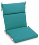20"x42" Spun Polyester Outdoor Squared Seat/Back Chair Cushion, Aqua Blue