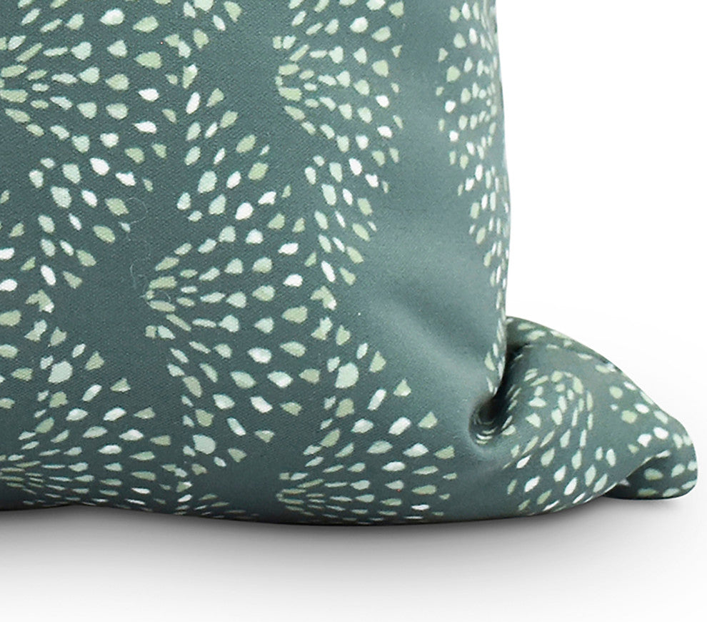 Dotted Decor 16" Green Stripe Print Decorative Throw Pillow
