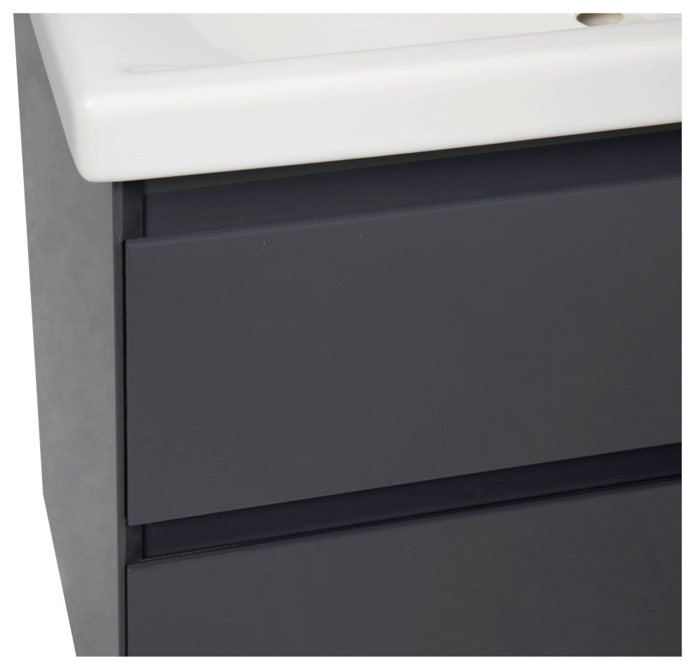 Bathroom Vanity Elit Graphite Gloss 28" No Mirror