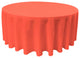 LA Linen Round Polyester Poplin, Coral, 120" Round