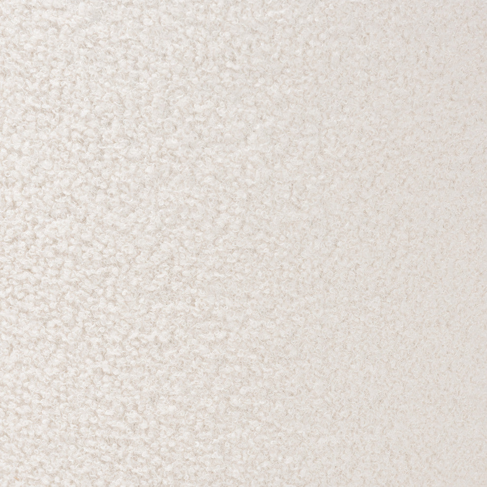 Tori Modern and Contemporary Ivory Boucle Upholstered Ottoman