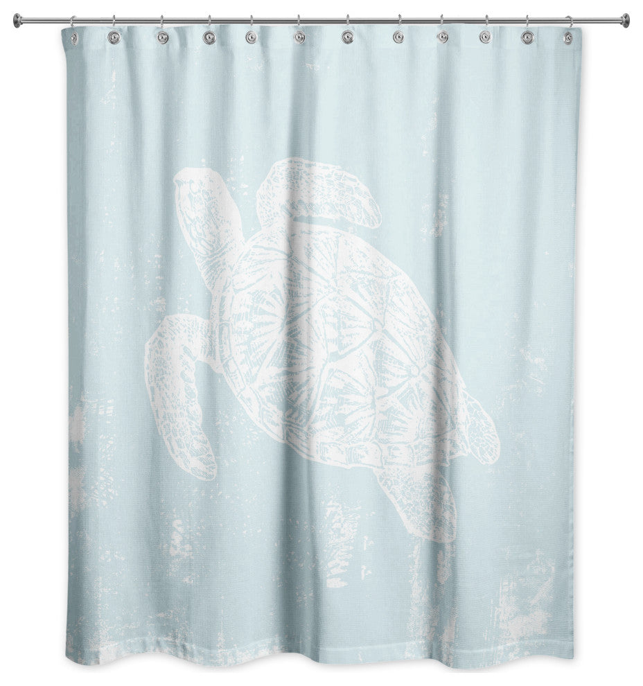 Sea Turtle Stamp 2 71x74 Shower Curtain