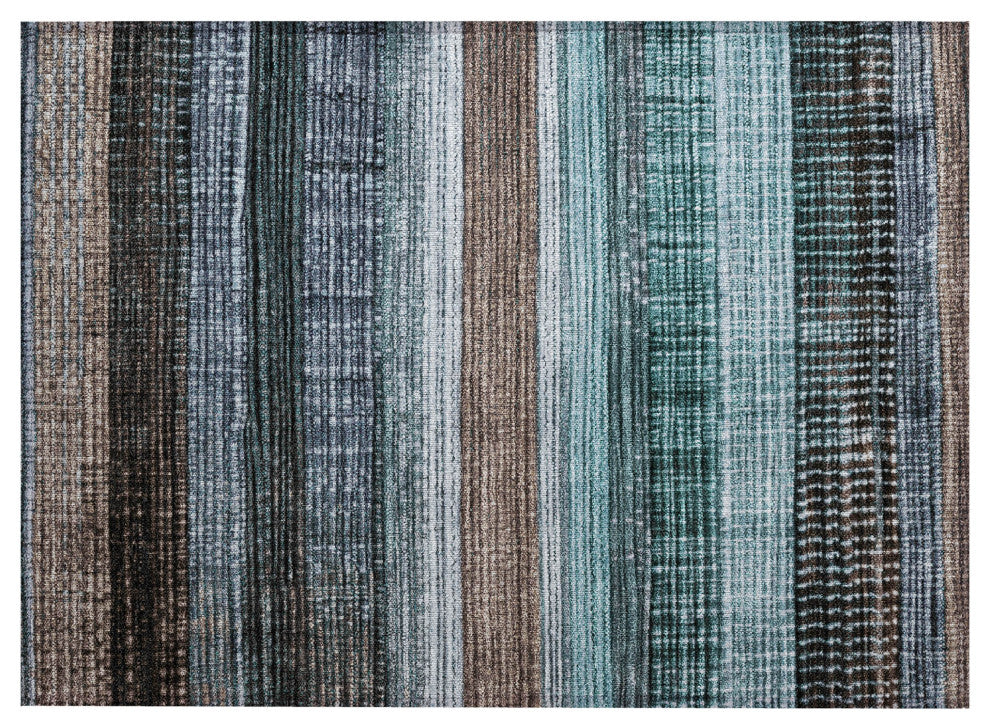 Machine Washable Indoor/Outdoor Chantille ACN1873 Teal 1'8" x 2'6" Rug