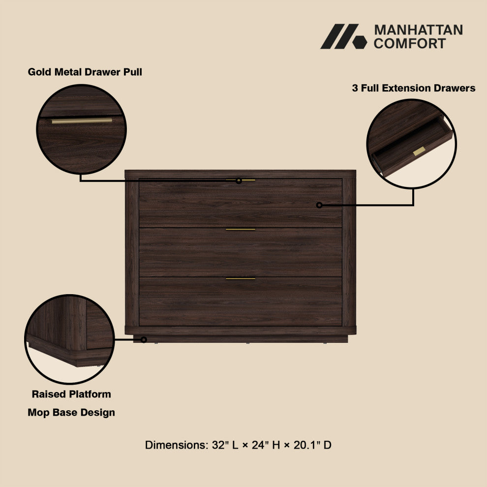 Manhattan Comfort Evelyn 32" Nightstand 4.0
