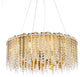 12-Light Gold Stianless Steel Chandelier With Clear Crystals