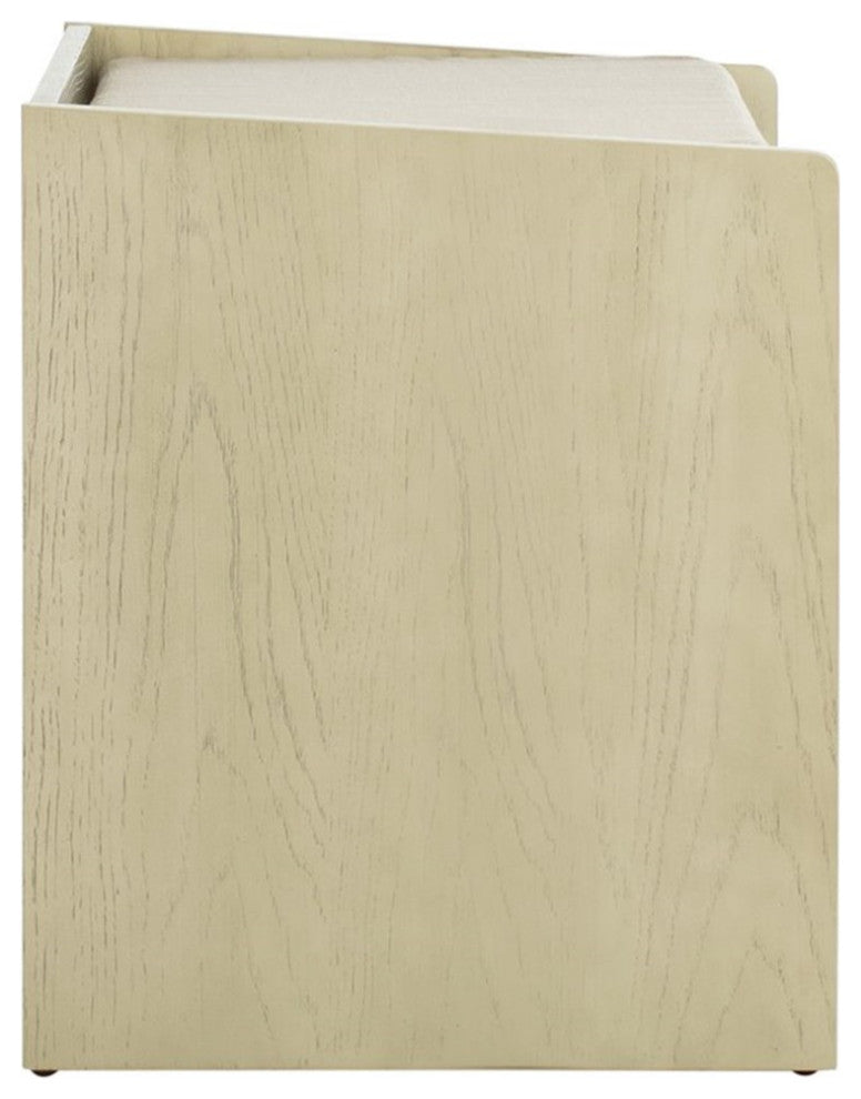 Safavieh Percy Storage Shoe Bench in White Wash and Beige