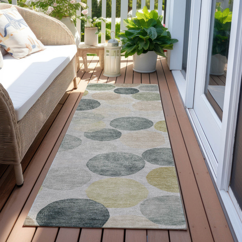 Machine Washable Indoor/Outdoor Chantille ACN1898 Gray 2'3" x 7'6" Runner Rug
