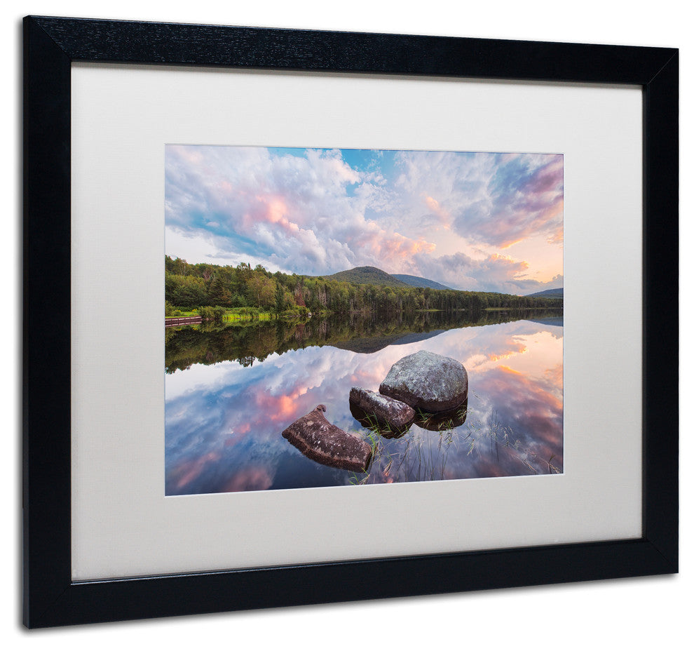 Michael Blanchette 'Cloud Mirror' Art, Black Frame, White Mat, 20x16