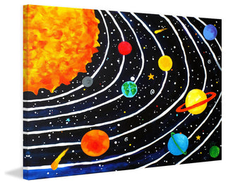 Marmont Hill, "Solar System Black" by Nicola Joyner on Wrapped Canvas, 45x30