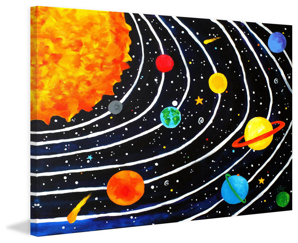 Marmont Hill, "Solar System Black" by Nicola Joyner on Wrapped Canvas, 45x30