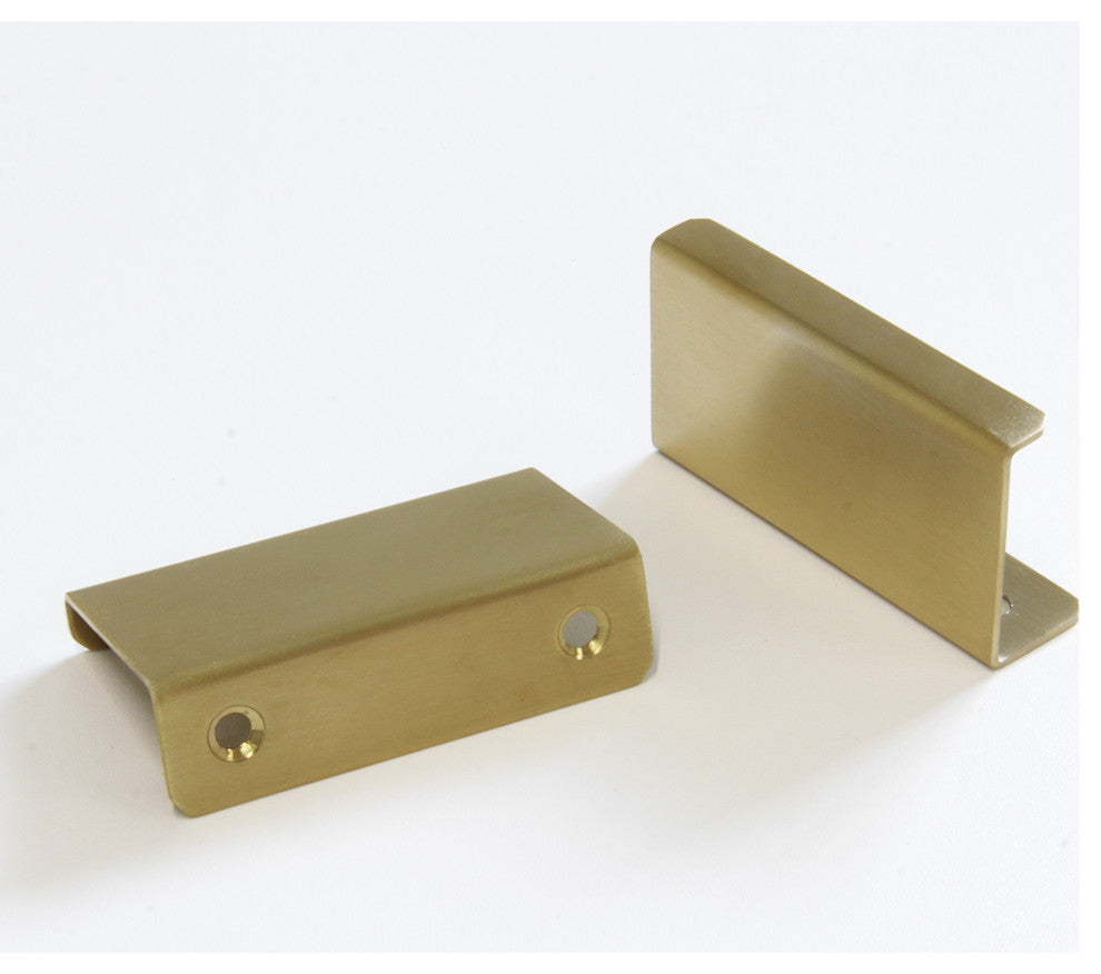 RCH Modern Stainless Steel Finger Edge Pull, Various Finishes, Brushed Gold, 2 4