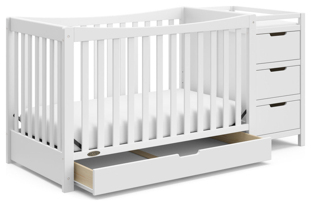 Graco Remi All-in-One Convertible Crib With Drawer and Changer, White