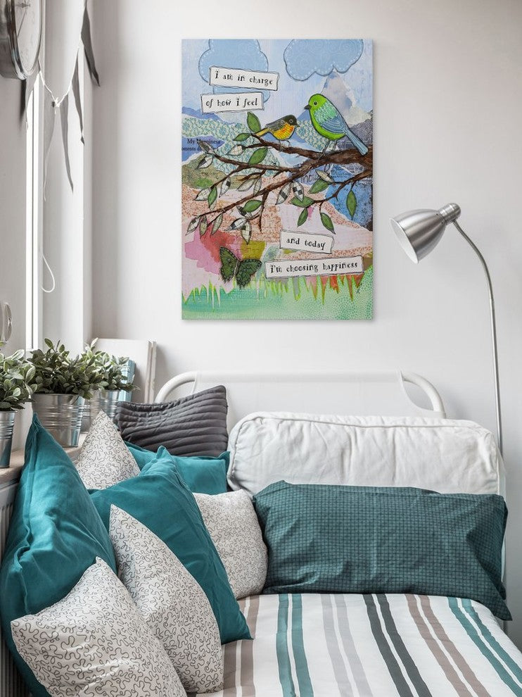 "Bird of Happiness" Painting Print on Wrapped Canvas, 40"x60"