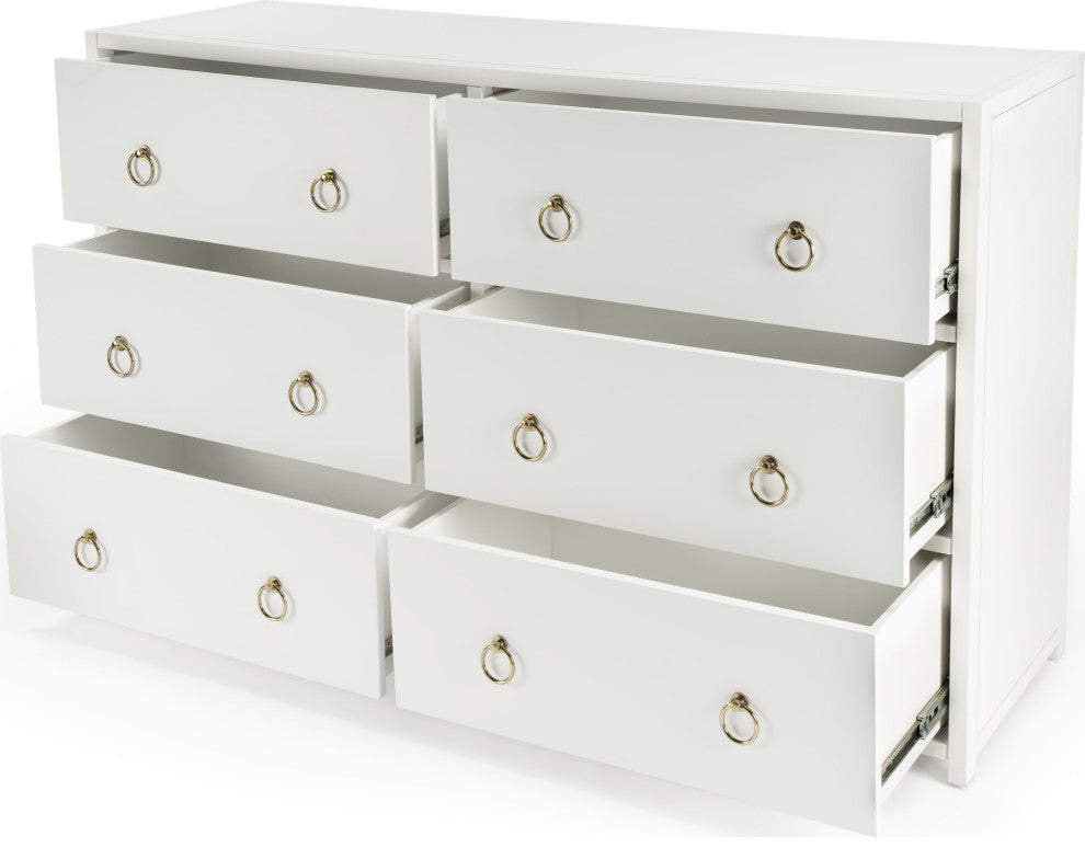 Lark 6 Drawer White Dresser, 5525304