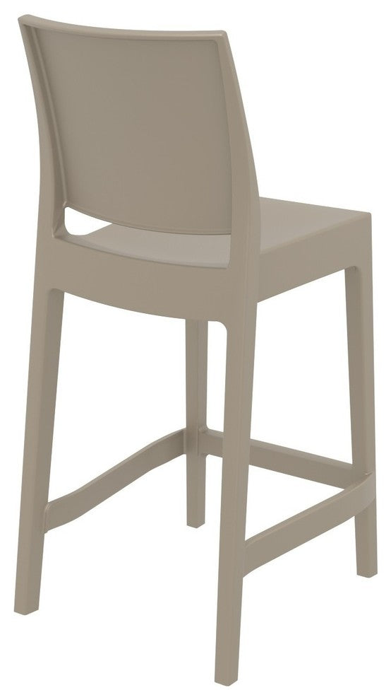 Maya Resin Counter Stool, Taupe, Set of 2