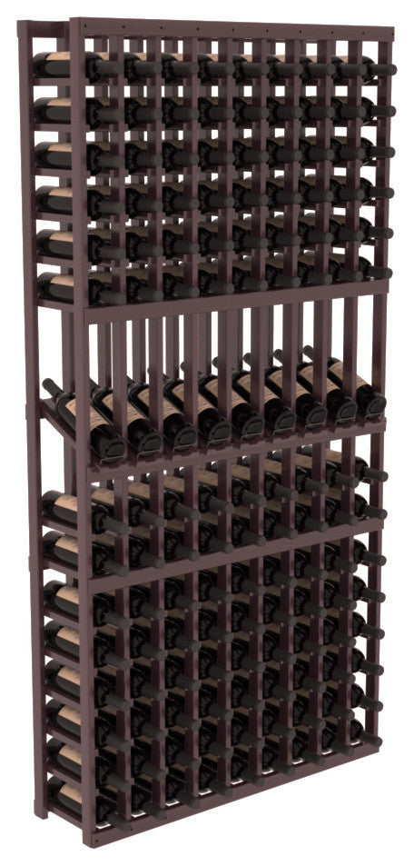 9 Column Display Row Wine Cellar Kit, Premium Redwood, Burgun