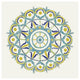 "Lakai Circle V Blue and Yellow" Digital Paper Print by Kathrine Lovell, 26"x26"