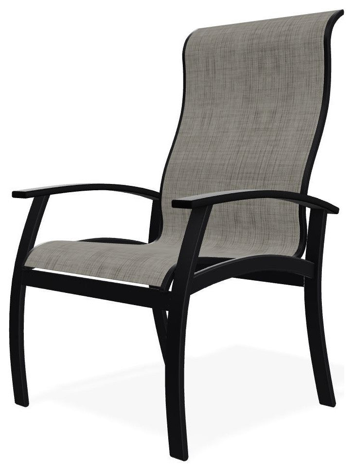 Belle Isle Sling Outdoor Dining Chair, Smoke/Black