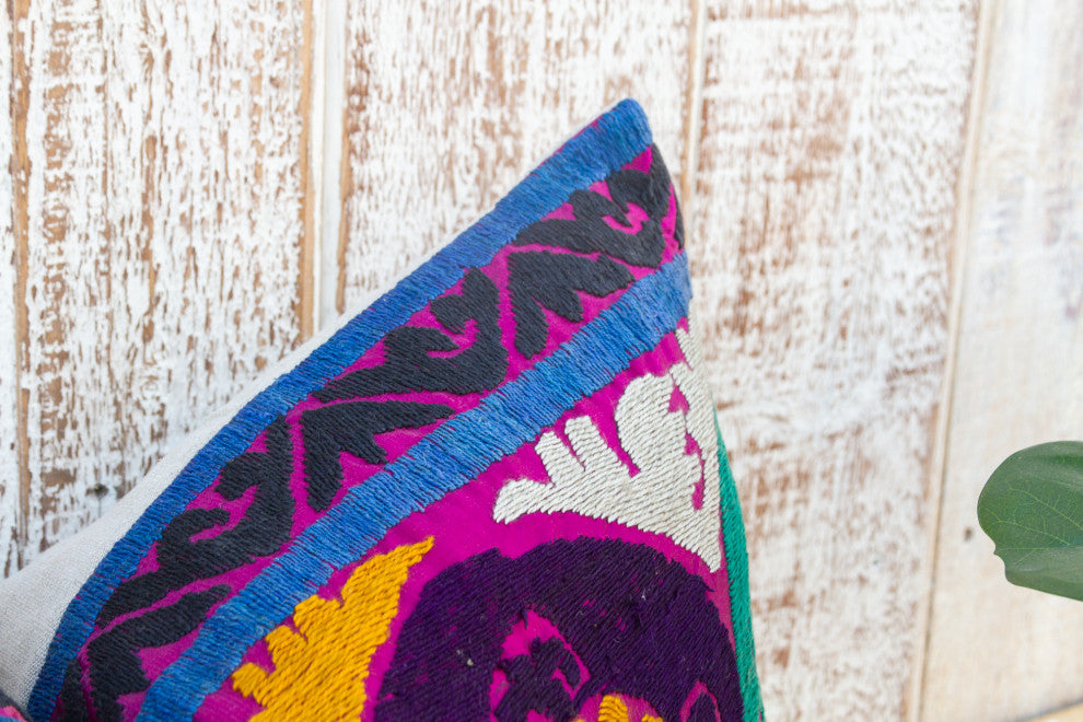 Kaderli Nurata Suzani Lumbar Pillow