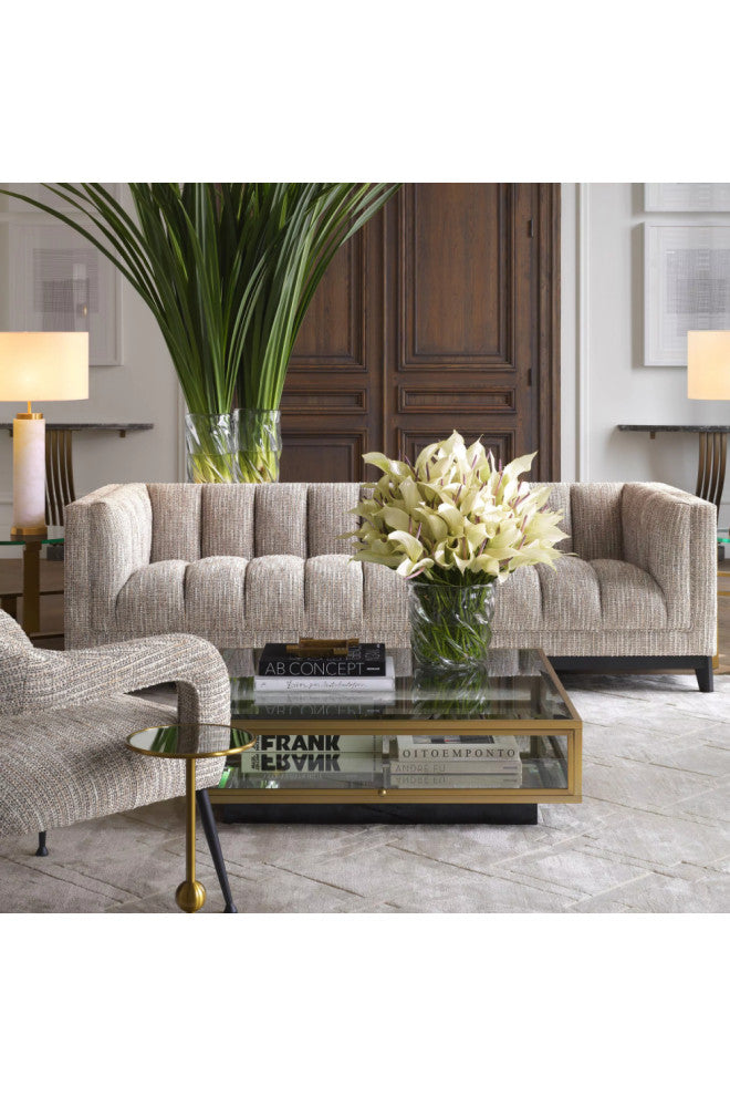Beige Upholstered Channel Stitched Sofa | Eichholtz Ditmar