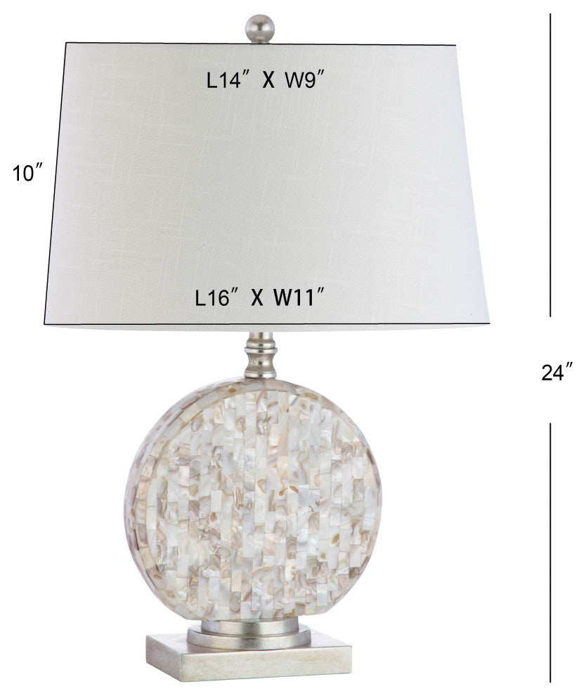 Dennis Seashell LED Table Lamp, Cream, 24"