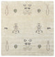 HAND KNOTTED LOOM SILK ECO-FRIENDLY AREA RUGS -6'x6',Square,Cream,Contemporary