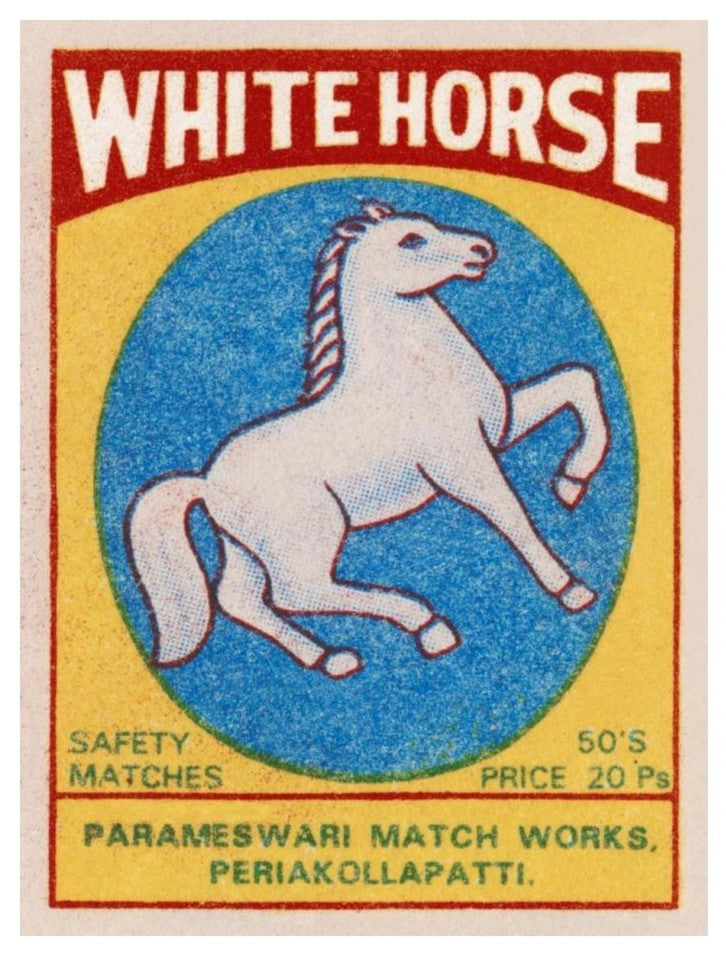 "White Horse Matches" Digital Paper Print by Phillumenart, 19"x24"