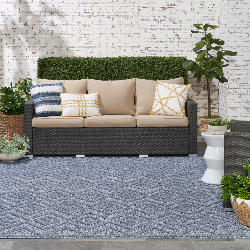 Nourison Versatile 8' x 10' Denim Blue Modern Area Rug