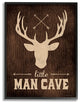 Stupell Ind. Little Man Cave Moose Wood Grain Framed Giclee, 16"x20"
