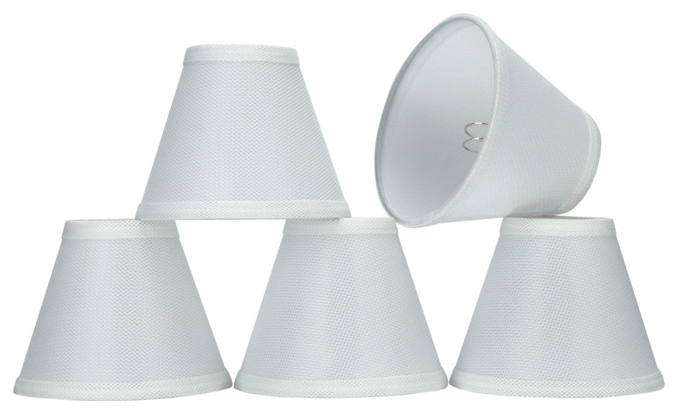 32107-5 Small Hardback Empire  Chandelier Clip On Lamp Shade White 3"x6"x5"
