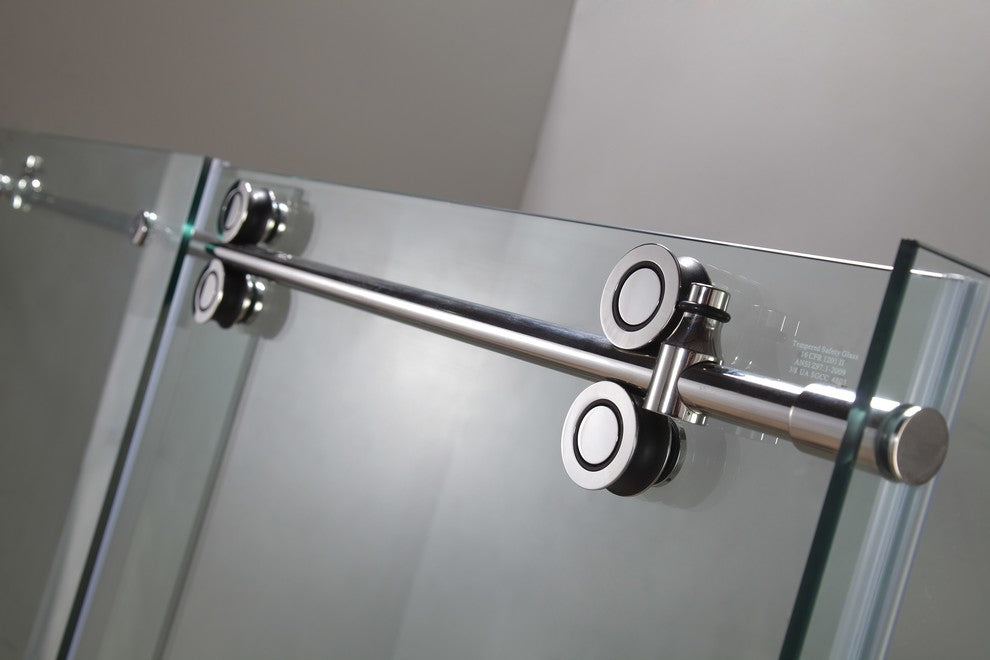 Aston Langham 56-60"x33 7/16"x75" Completely Frameless Sliding Shower Enclosure