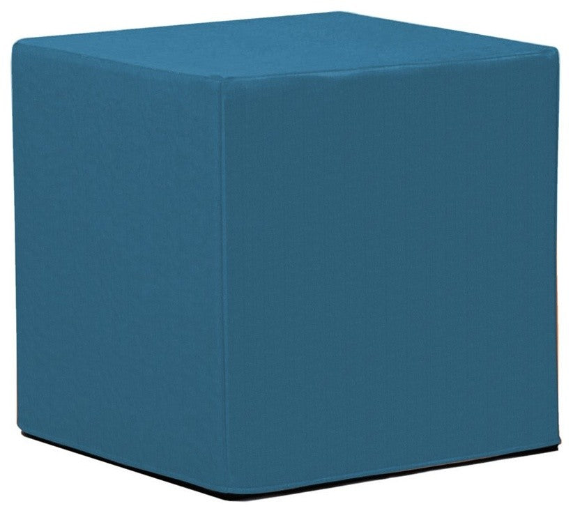 No Tip Block Ottoman with Cover, Seascape Turquoise